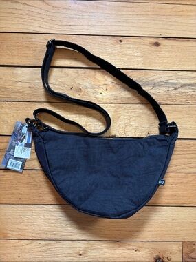 Black Womens  Half-Moon Sling Bag